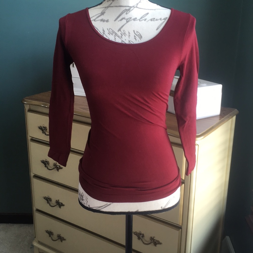 Burgundy top